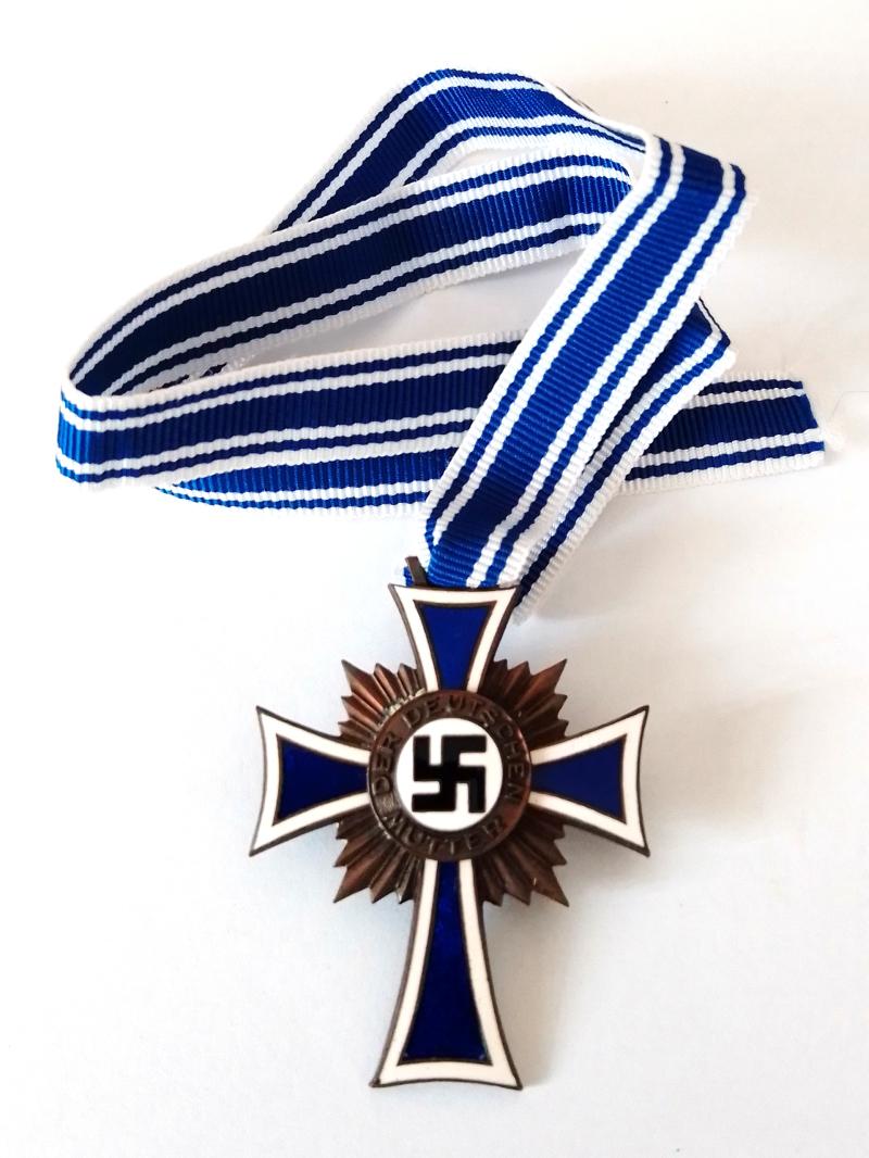 Third Reich Mothers Cross in Bronze with Ribbon