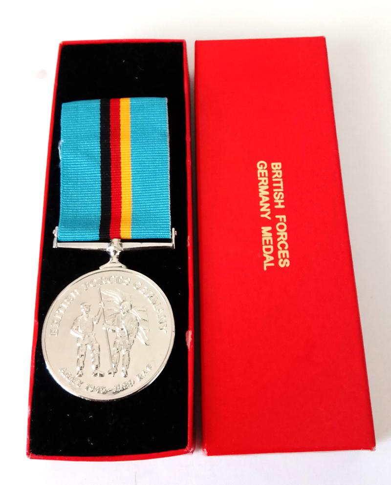British Armed Forces Germany Commemorative Medal with recipients details in Box of Issue