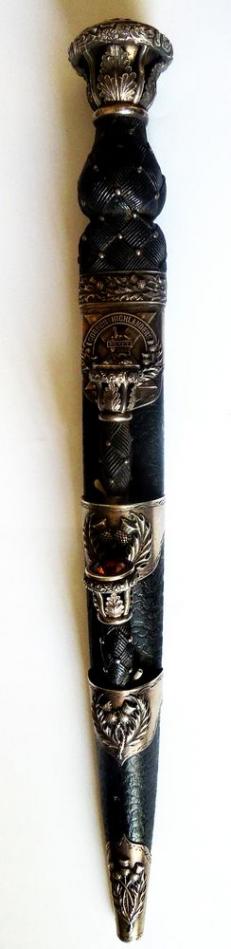 Hallmarked 1880 Gordons  Highlanders Officers Dirk