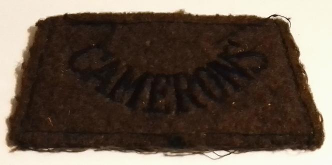 WW2 CAMERONS Slip on Shoulder Title