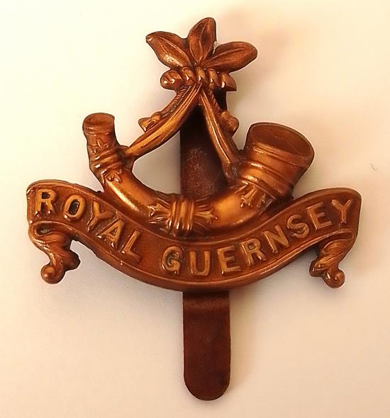 Royal Guernsey Cap Badge with slider fitting