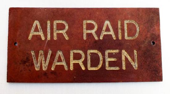 Air Raid Warden sign