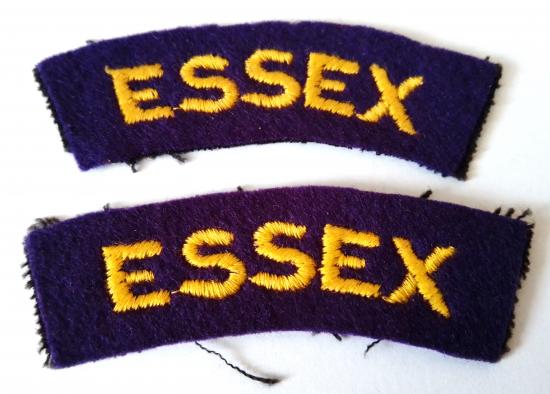 Matching Pair of ESSEX Shoulder Titles