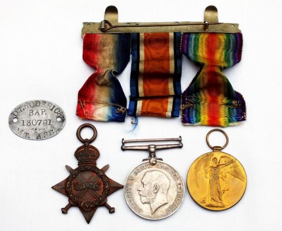 WW1 Trio to  Private D T Roderick M2-130719 Royal Army Service Corps