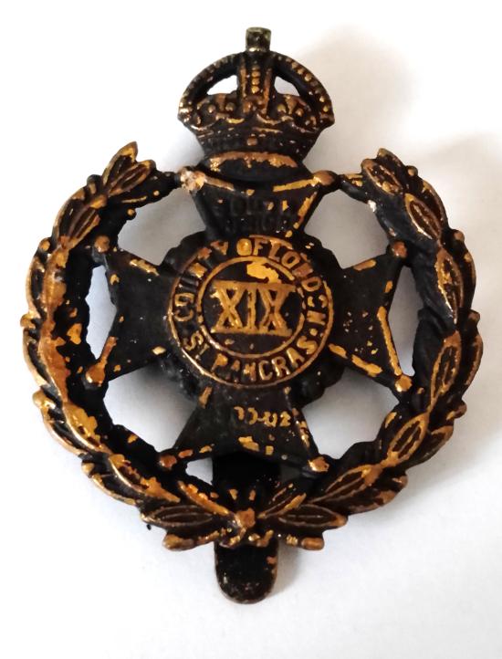 19th County of London St Pancras Cap Badge