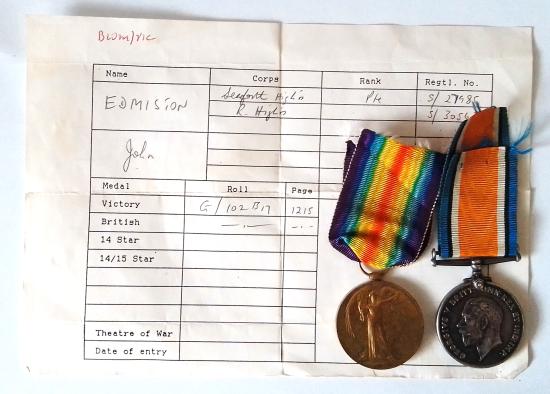 WW1 Medal Pair to the Seaforth Highlanders with MIC