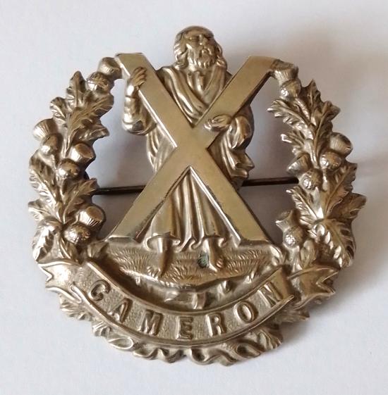 Cameron Highlanders Brooched Cap Badge