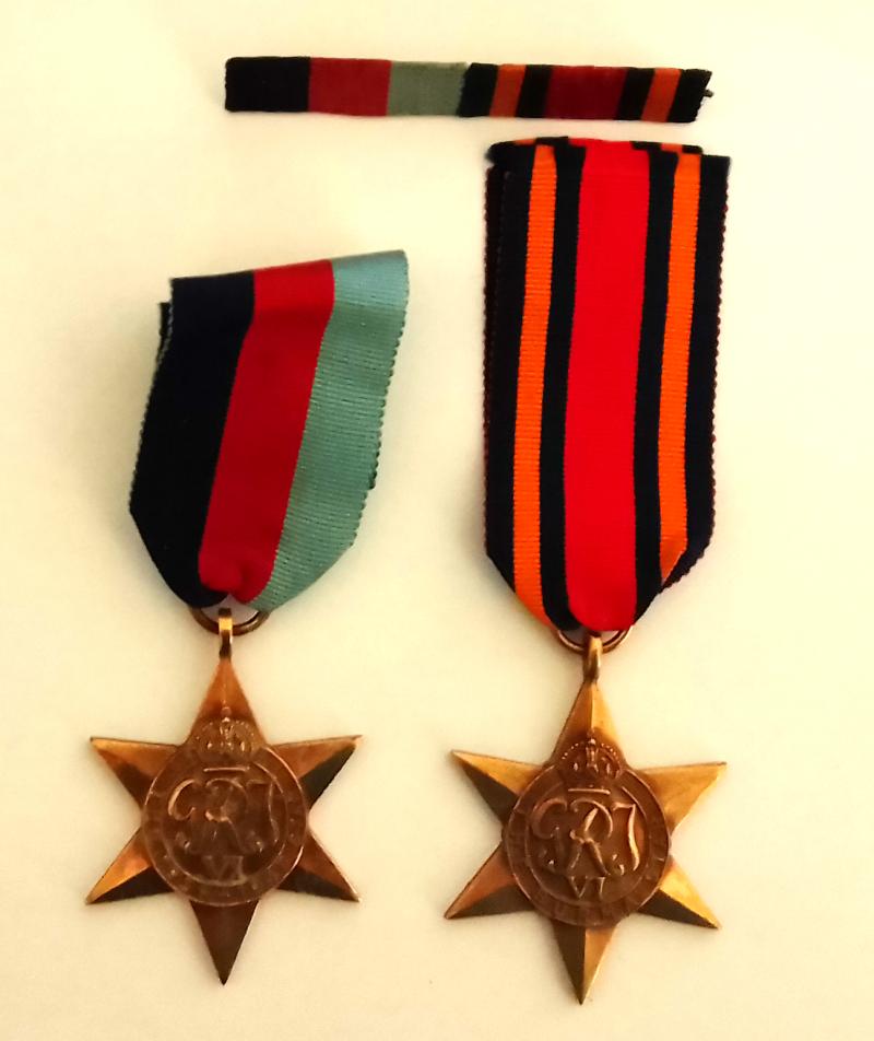 WW2 Medal Pair with Matching Ribbon Bar