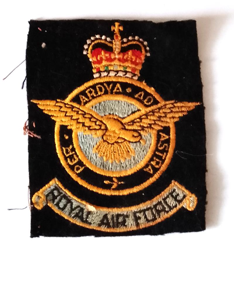 Post War Queens Crown R.A.F  Badge