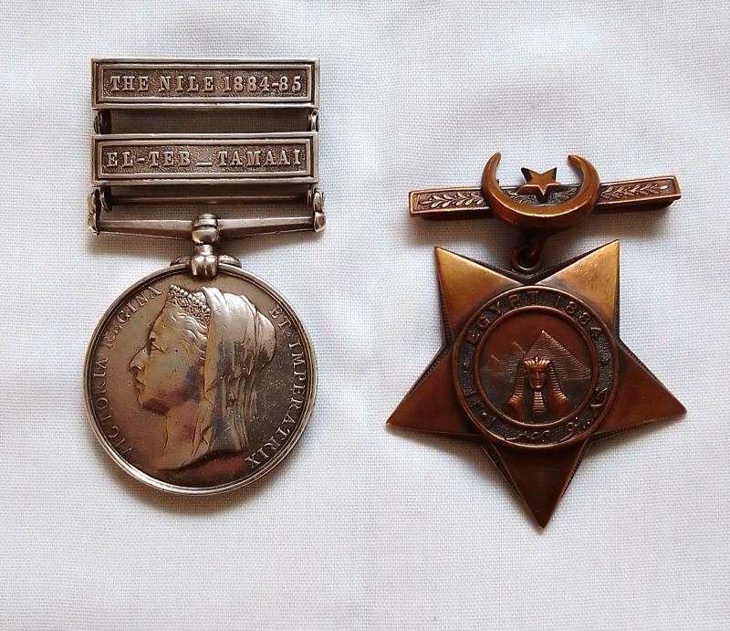 Egyptian 1882 Medal with El TEB TAMAAI & THE NILE 1884-5 with Khedives Star