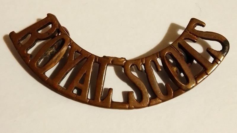 Royal Scots Brass Shoulder Title