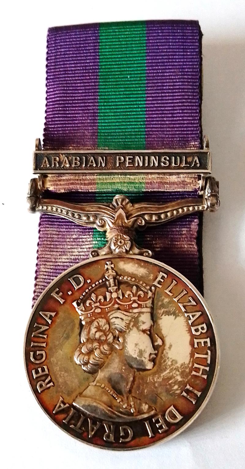 Scarce General Service Medal with Arabian Peninsula Clasp to the Cameron Highlanders