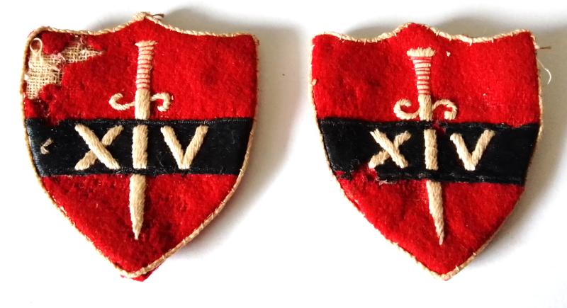 Matching Pair Indian 14th Army WW2 Formation Patches