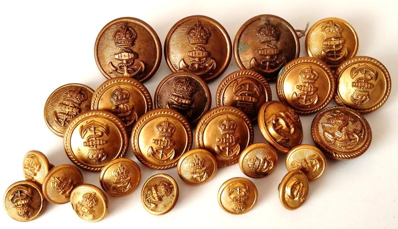 WW1 Perid Royal Navy Tunic Buttons