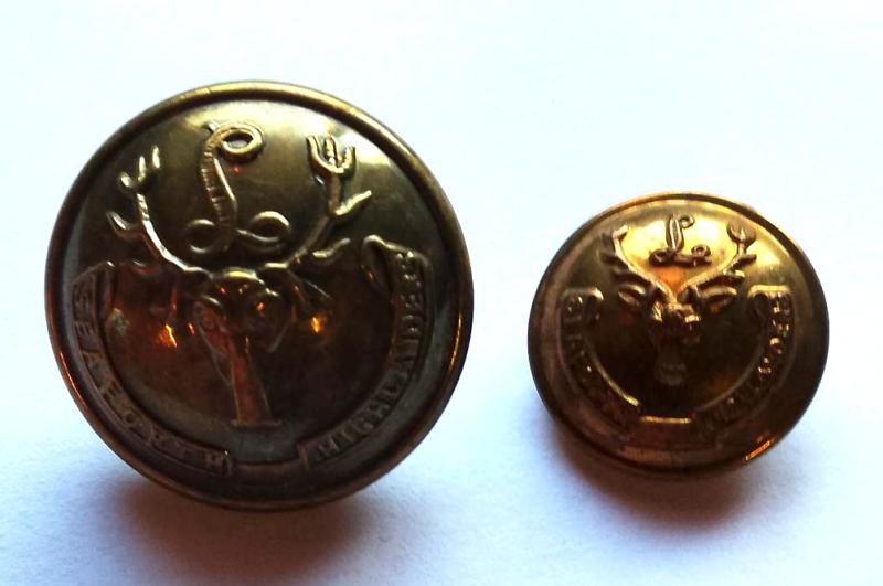 Two Seaforth Highlanders Tunic Buttons