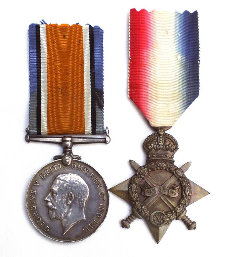 WW1 Medal Pair to Private P Kemp S-9392 Royal Highlanders with Research Documentation