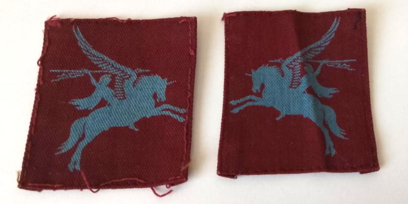 Scarce Matching Pair of WW2 Tunic Removed Parachute Regiment Formation Patches