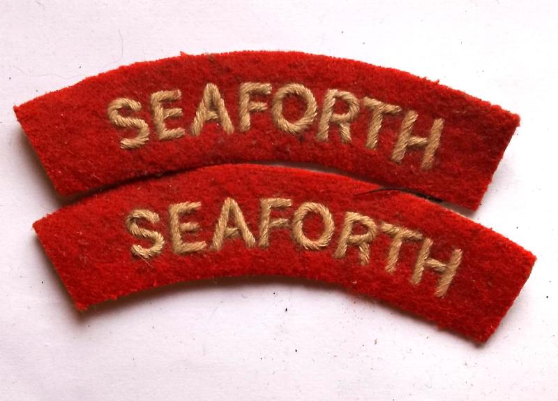 Matching Pair of 1950s SEAFORTH Shoulder Titles