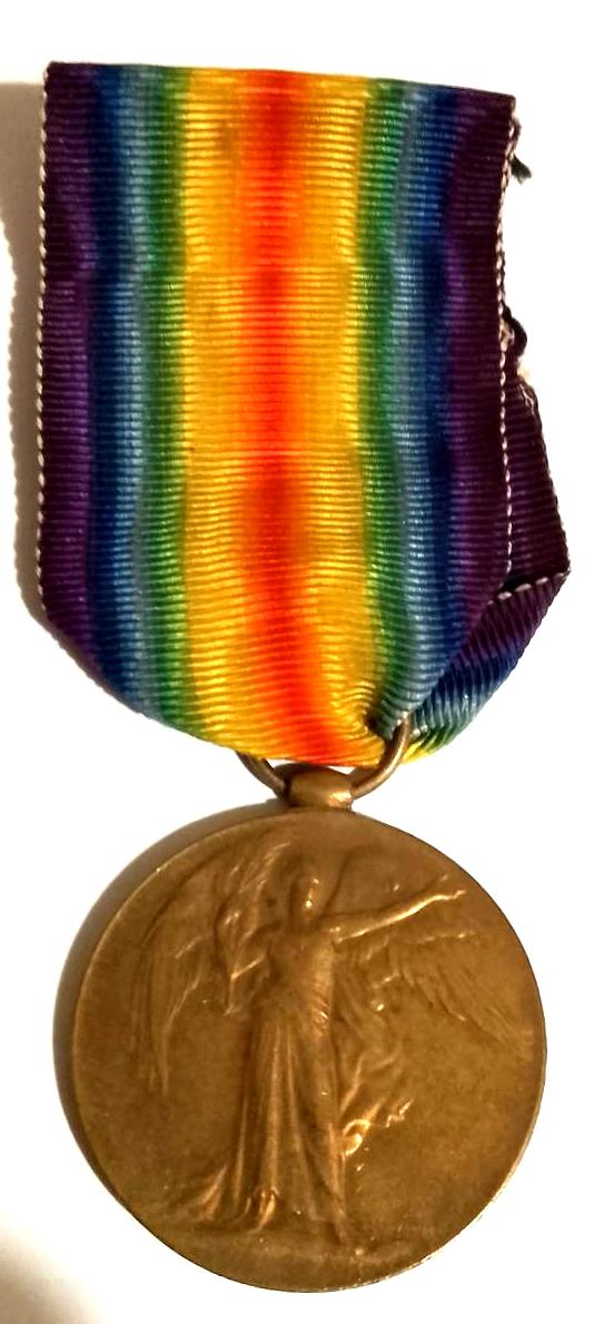WW1 Victory Medal with Ribbon to The Royal Marine Light Infantry