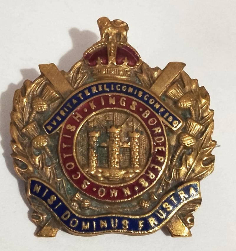 Kings Own Scottish Borders {Kings Crown} Sweet Heart Badge