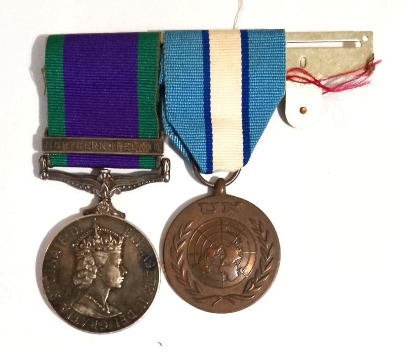 Swing Mounted G.S.M with Northern Ireland Bar & UN Medal