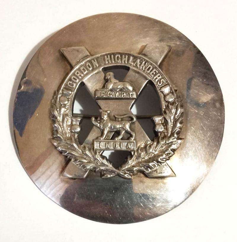 Gordon Highlanders Plaid Brooch