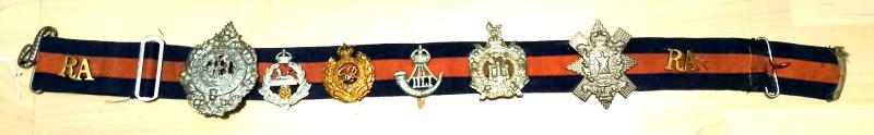 Royal Artillery Stable Belt with WW2 Period Badges Attached