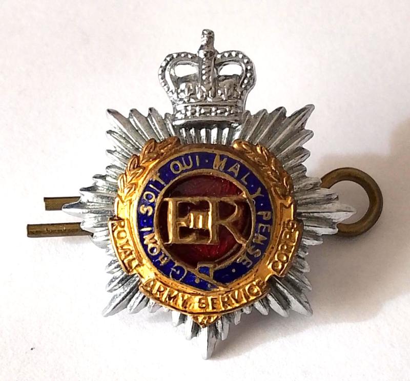 Post War {Queens Crown} R.A.S.C Maker Marked Badge