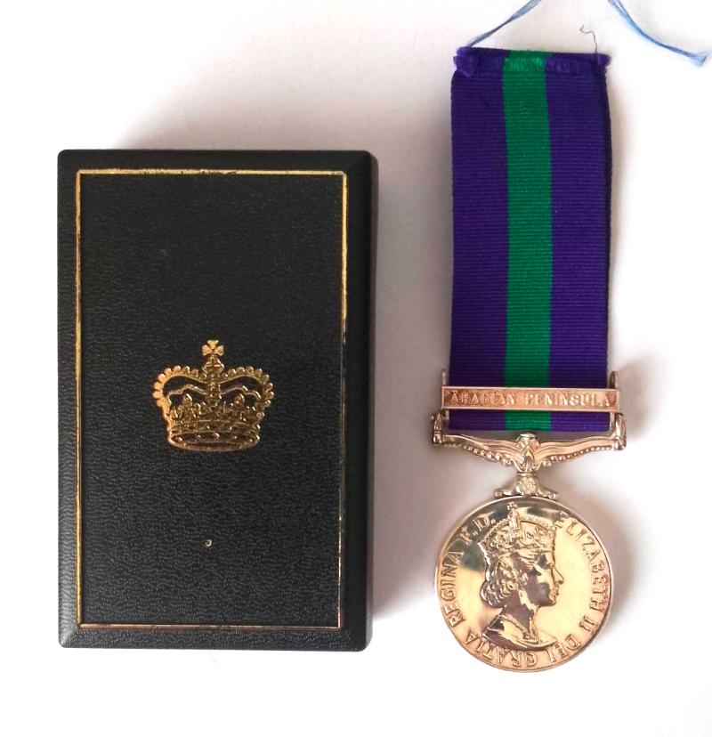 Boxed General Service Medal to the CAMERONS with South Arabian Clasp