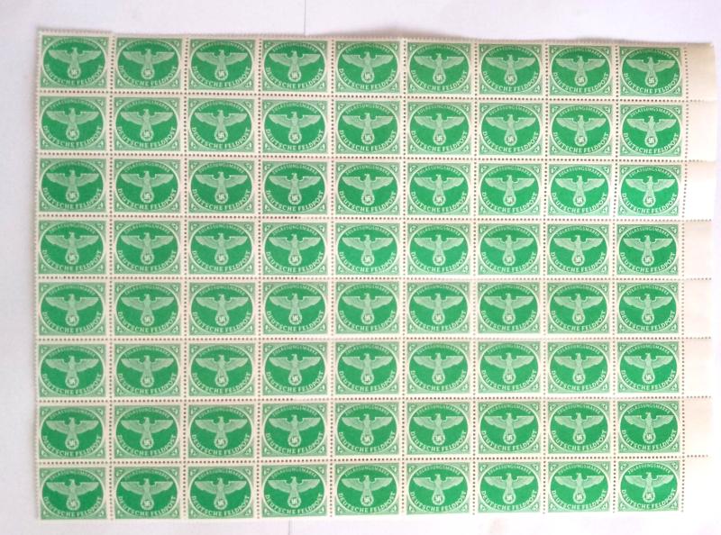 Third Reich Sheet of unused